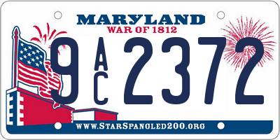 MD license plate 9AC2372