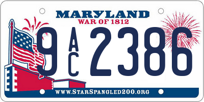 MD license plate 9AC2386