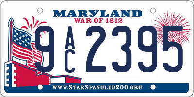 MD license plate 9AC2395