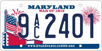 MD license plate 9AC2401