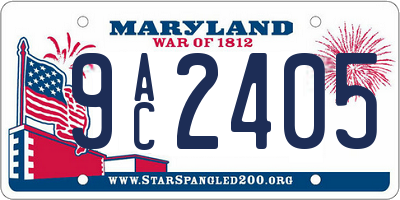 MD license plate 9AC2405