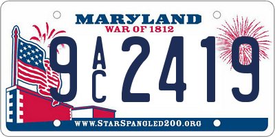 MD license plate 9AC2419
