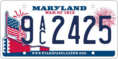 MD license plate 9AC2425