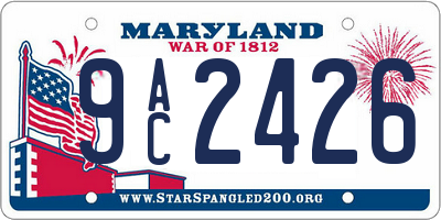 MD license plate 9AC2426