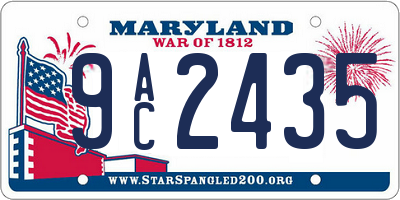 MD license plate 9AC2435