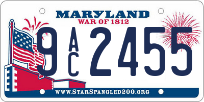 MD license plate 9AC2455