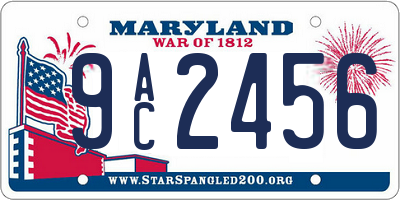 MD license plate 9AC2456