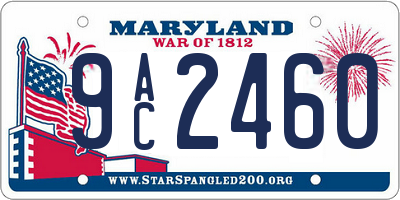 MD license plate 9AC2460