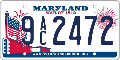 MD license plate 9AC2472