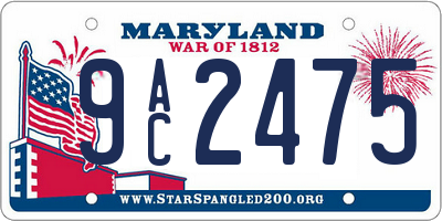 MD license plate 9AC2475