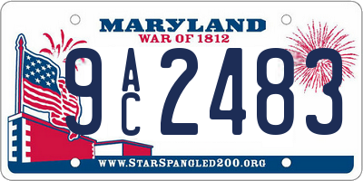 MD license plate 9AC2483