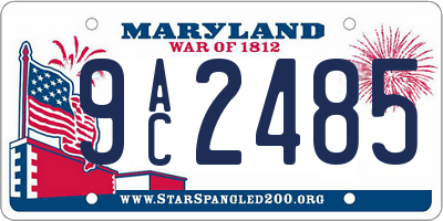 MD license plate 9AC2485