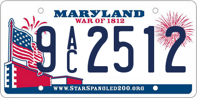 MD license plate 9AC2512