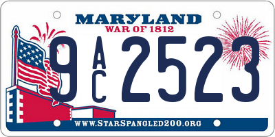 MD license plate 9AC2523