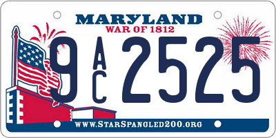 MD license plate 9AC2525