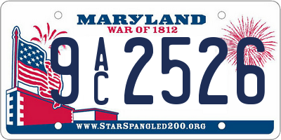 MD license plate 9AC2526