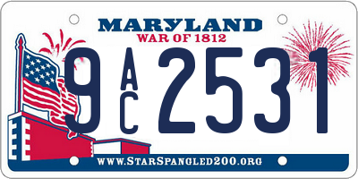 MD license plate 9AC2531