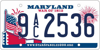 MD license plate 9AC2536