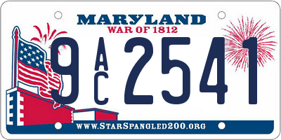 MD license plate 9AC2541