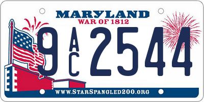 MD license plate 9AC2544