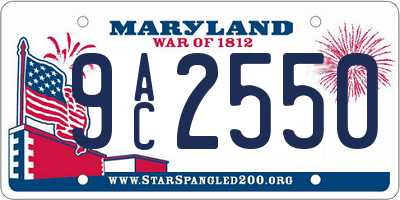 MD license plate 9AC2550