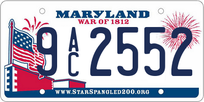 MD license plate 9AC2552