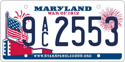 MD license plate 9AC2553