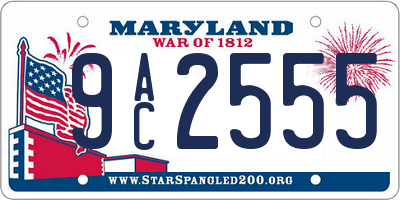 MD license plate 9AC2555