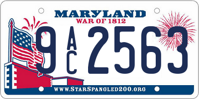 MD license plate 9AC2563
