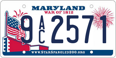 MD license plate 9AC2571