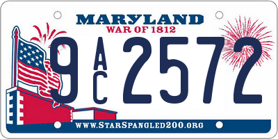 MD license plate 9AC2572