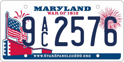 MD license plate 9AC2576