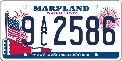 MD license plate 9AC2586