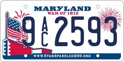 MD license plate 9AC2593