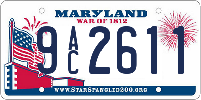 MD license plate 9AC2611