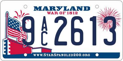 MD license plate 9AC2613