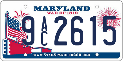 MD license plate 9AC2615