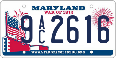 MD license plate 9AC2616