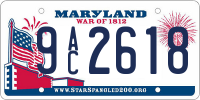 MD license plate 9AC2618