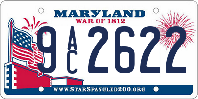 MD license plate 9AC2622