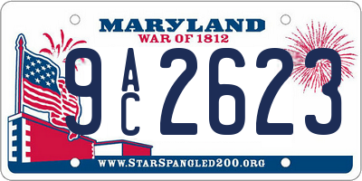 MD license plate 9AC2623