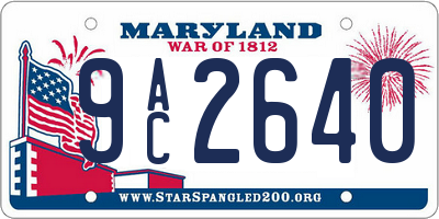 MD license plate 9AC2640