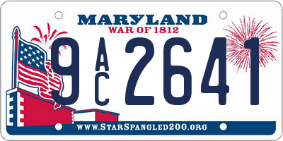 MD license plate 9AC2641
