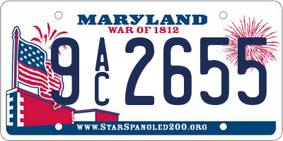 MD license plate 9AC2655