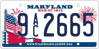 MD license plate 9AC2665