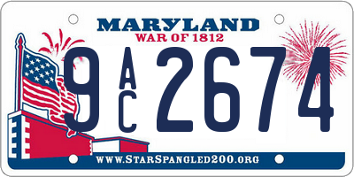 MD license plate 9AC2674