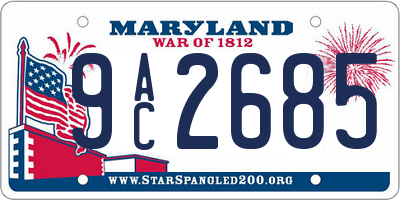 MD license plate 9AC2685