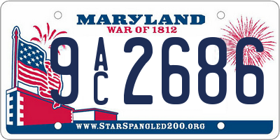 MD license plate 9AC2686