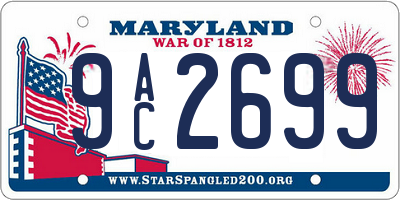 MD license plate 9AC2699