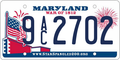 MD license plate 9AC2702
